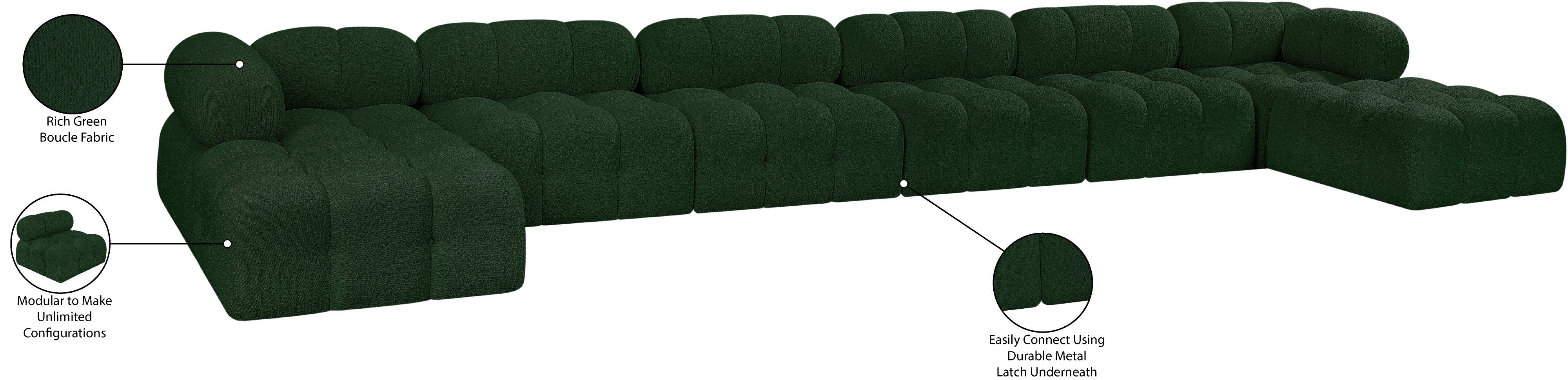 Canapé sectionnel Ames en tissu bouclé