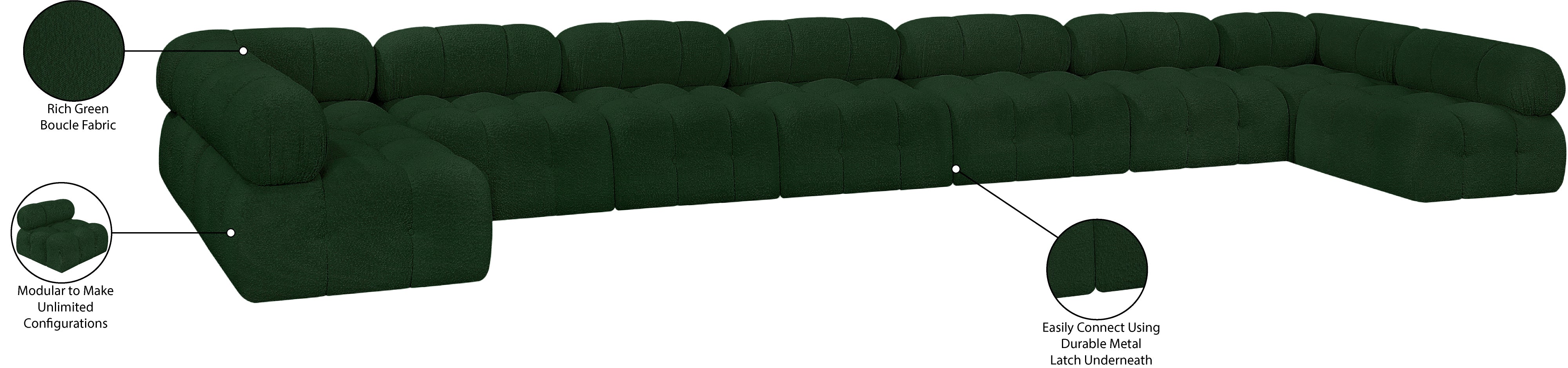 Canapé sectionnel Ames en tissu bouclé