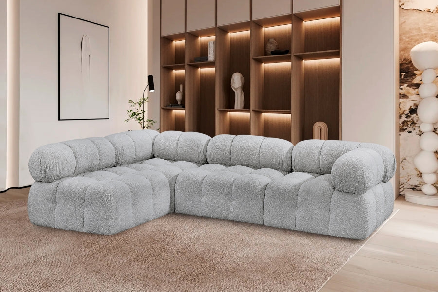 Canapé sectionnel Ames en tissu bouclé