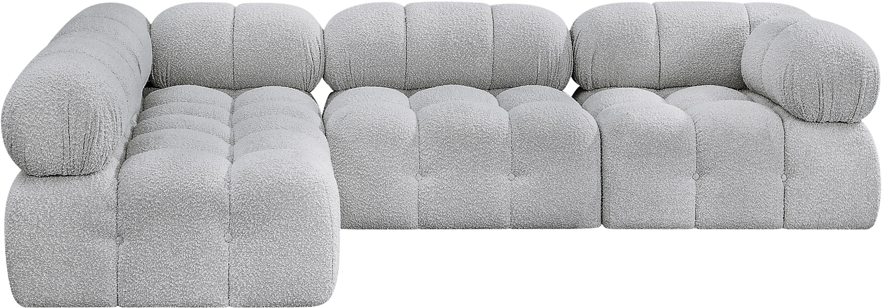 Canapé sectionnel Ames en tissu bouclé