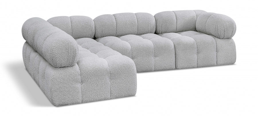 Canapé sectionnel Ames en tissu bouclé