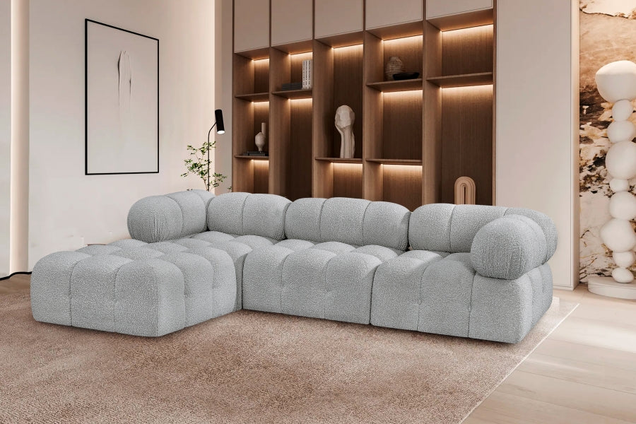 Canapé sectionnel Ames en tissu bouclé