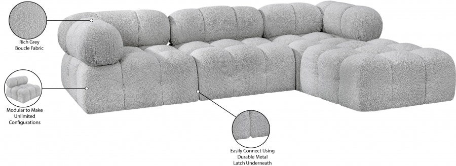 Canapé sectionnel Ames en tissu bouclé