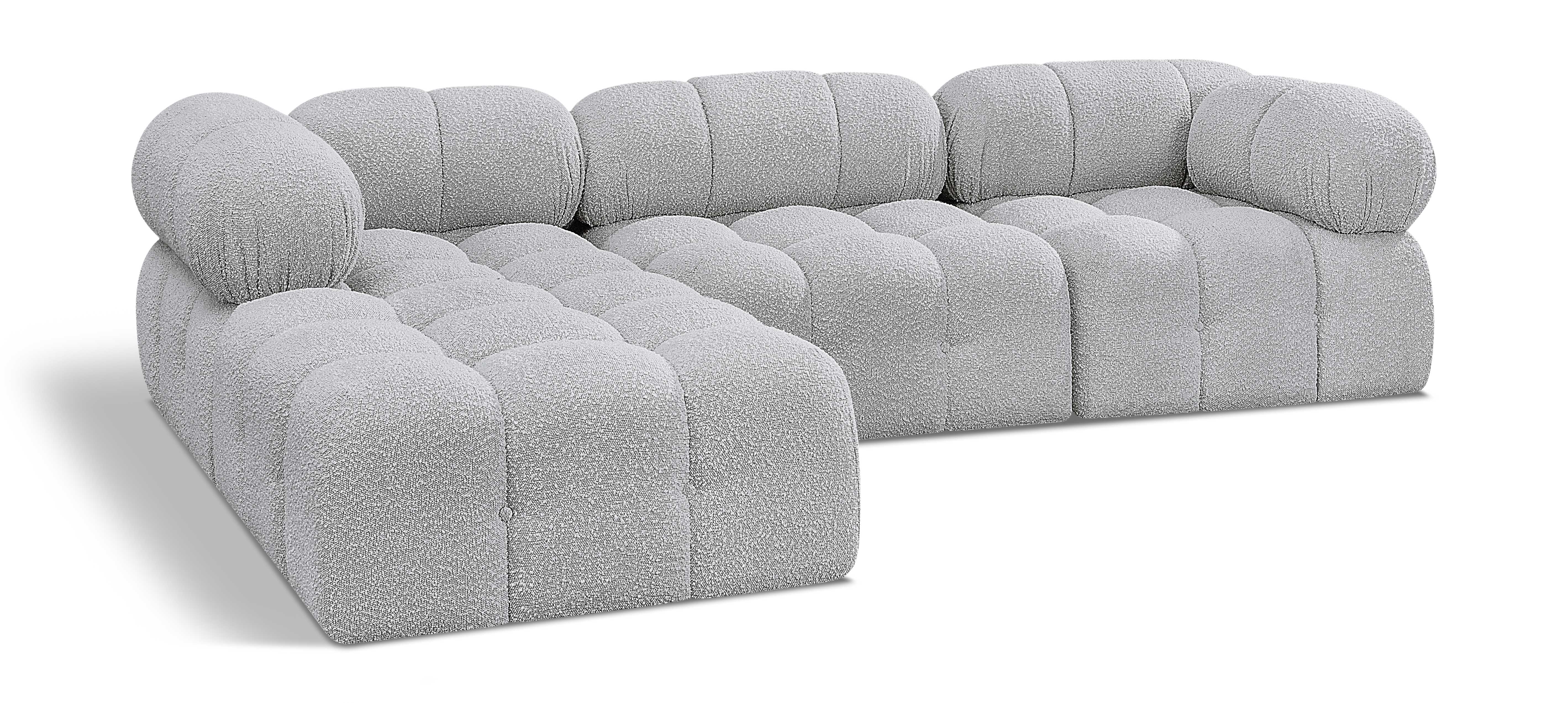 Canapé sectionnel Ames en tissu bouclé