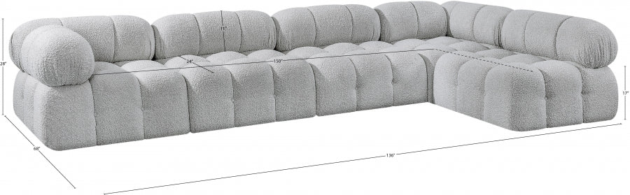 Canapé sectionnel Ames en tissu bouclé