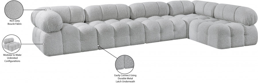 Canapé sectionnel Ames en tissu bouclé