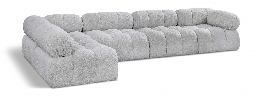 Canapé sectionnel Ames en tissu bouclé
