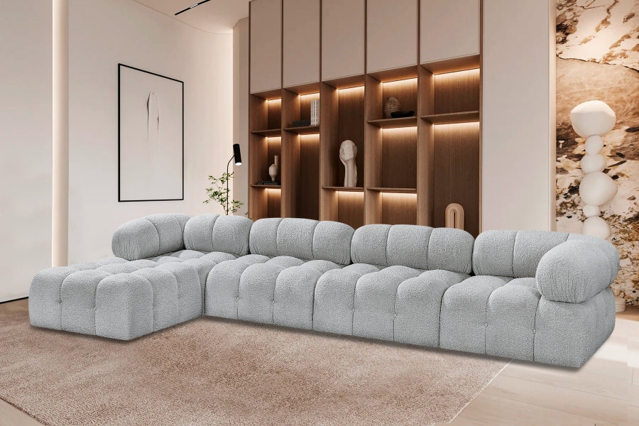 Canapé sectionnel Ames en tissu bouclé