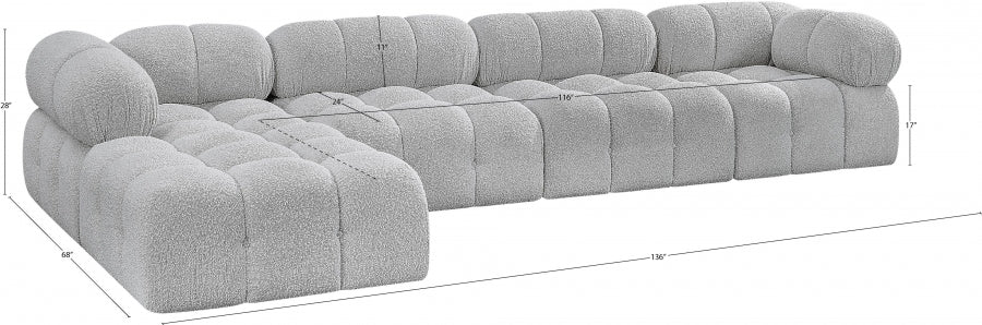 Canapé sectionnel Ames en tissu bouclé
