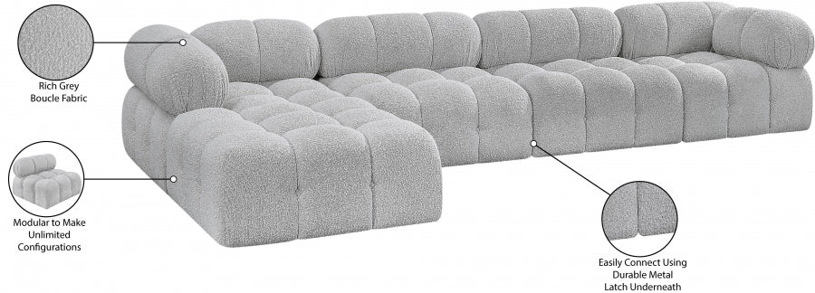 Canapé sectionnel Ames en tissu bouclé