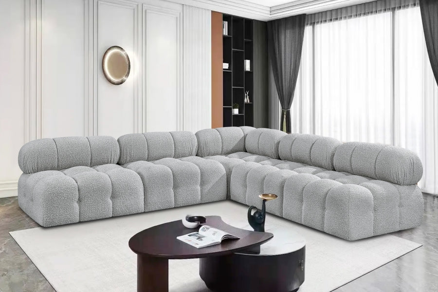 Canapé sectionnel Ames en tissu bouclé