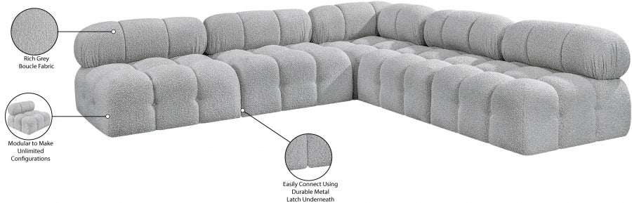 Canapé sectionnel Ames en tissu bouclé