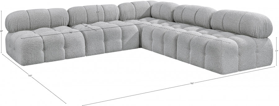 Canapé sectionnel Ames en tissu bouclé