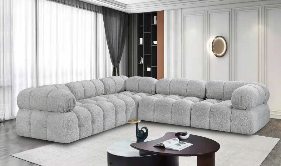 Canapé sectionnel Ames en tissu bouclé