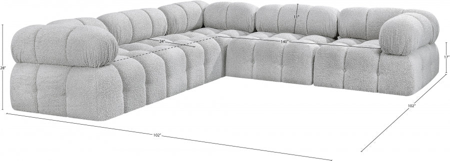 Canapé sectionnel Ames en tissu bouclé