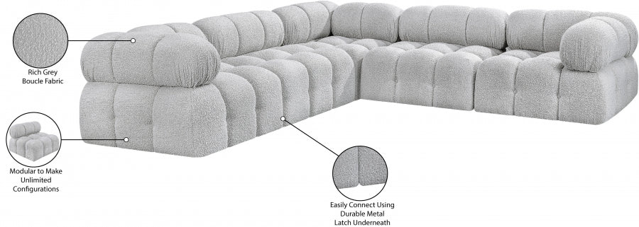 Canapé sectionnel Ames en tissu bouclé