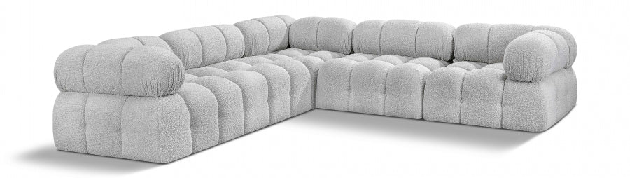 Canapé sectionnel Ames en tissu bouclé