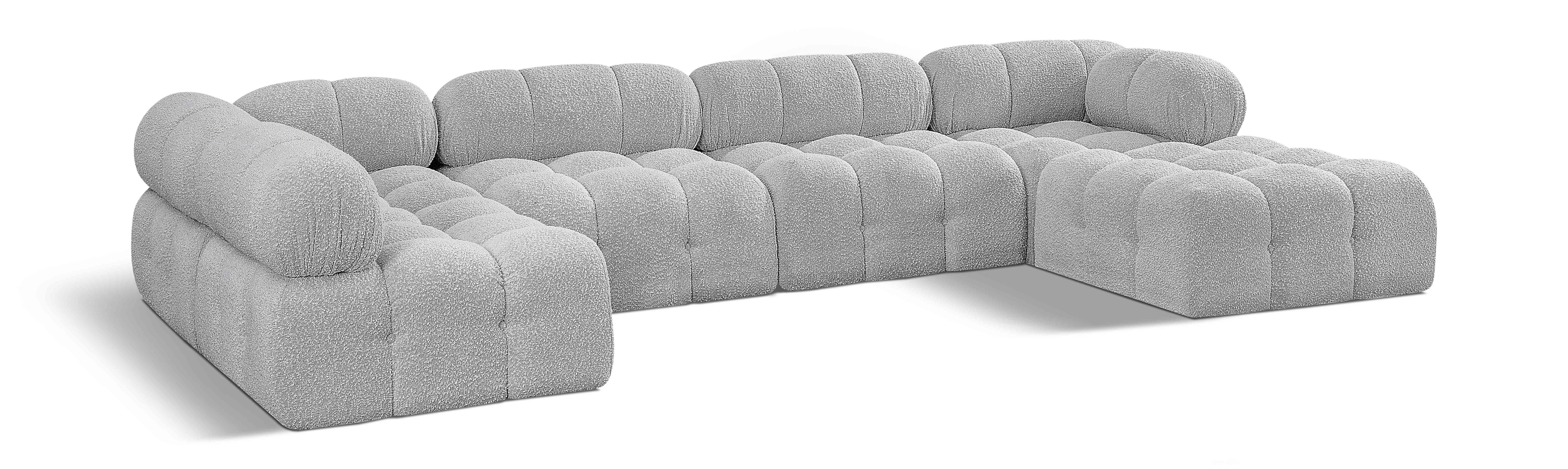 Canapé sectionnel Ames en tissu bouclé