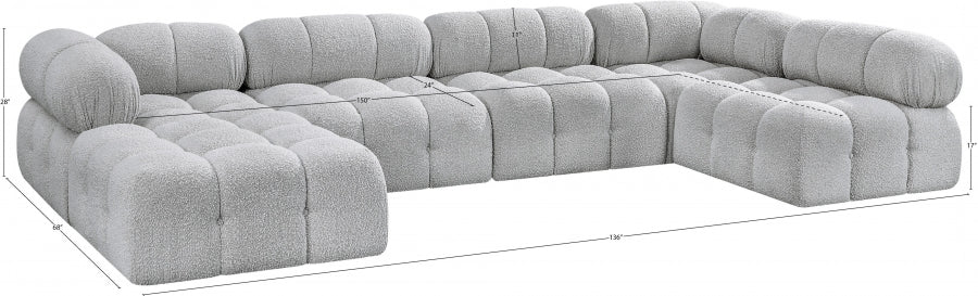 Canapé sectionnel Ames en tissu bouclé