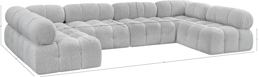 Canapé sectionnel Ames en tissu bouclé