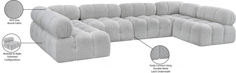 Canapé sectionnel Ames en tissu bouclé