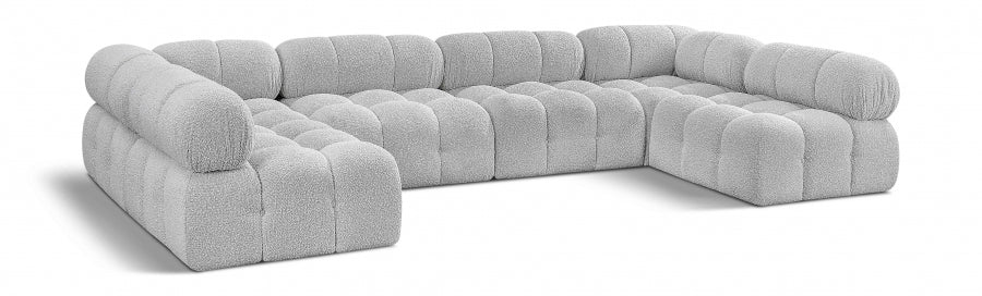 Canapé sectionnel Ames en tissu bouclé
