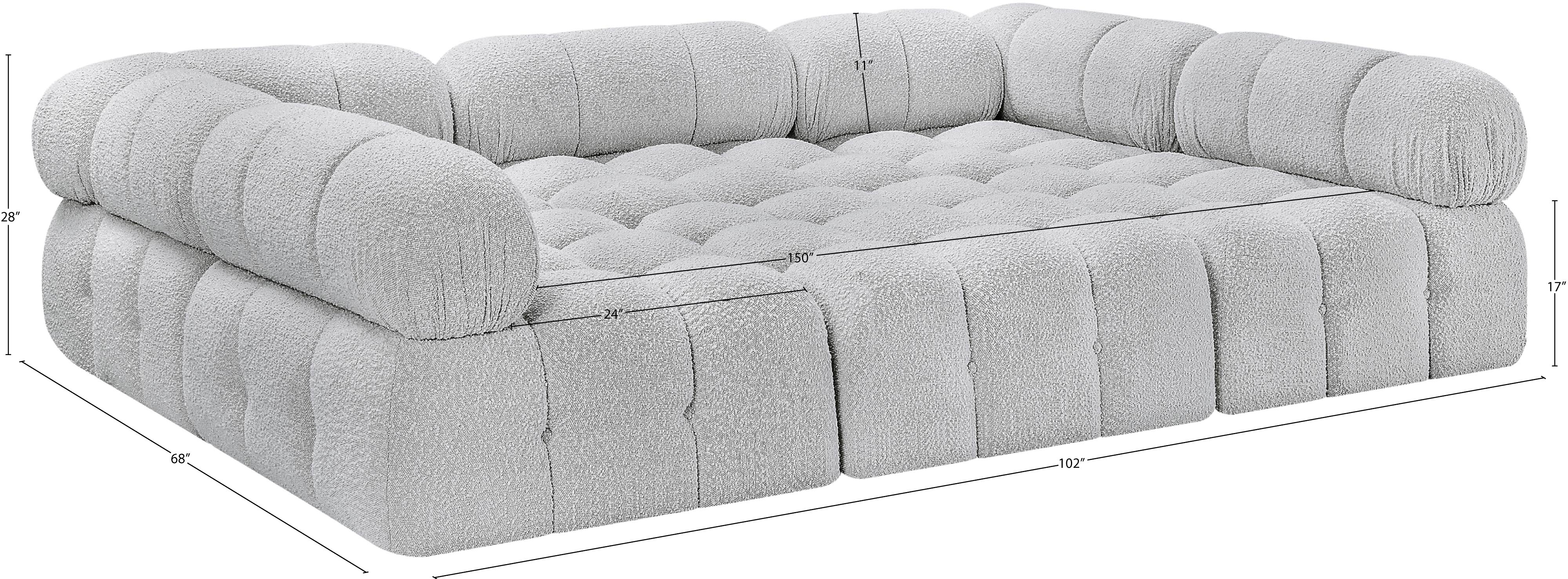 Canapé sectionnel Ames en tissu bouclé