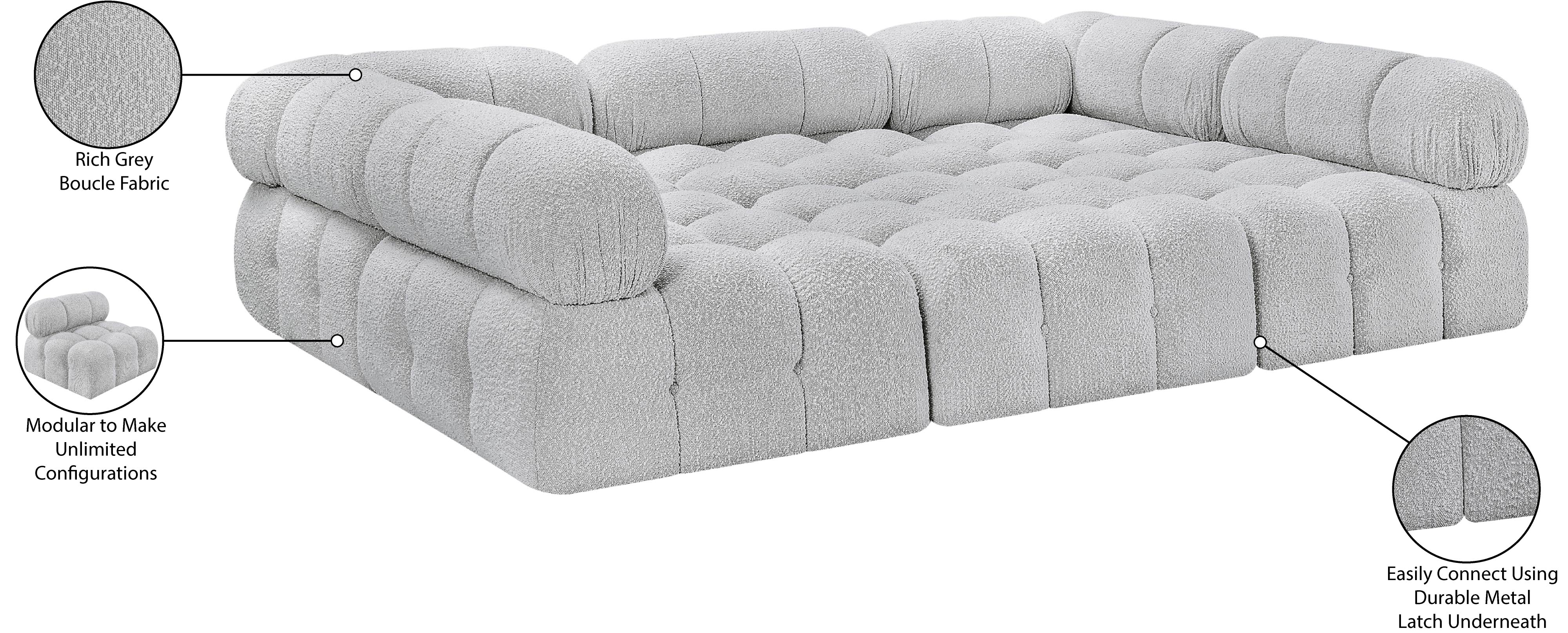 Canapé sectionnel Ames en tissu bouclé