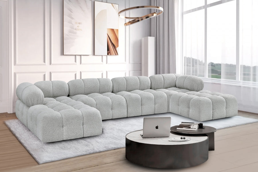 Canapé sectionnel Ames en tissu bouclé