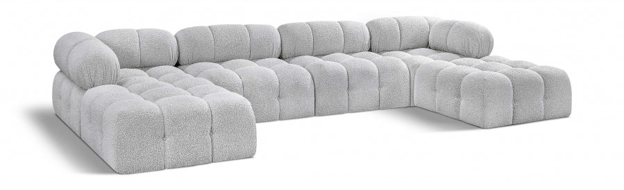 Canapé sectionnel Ames en tissu bouclé