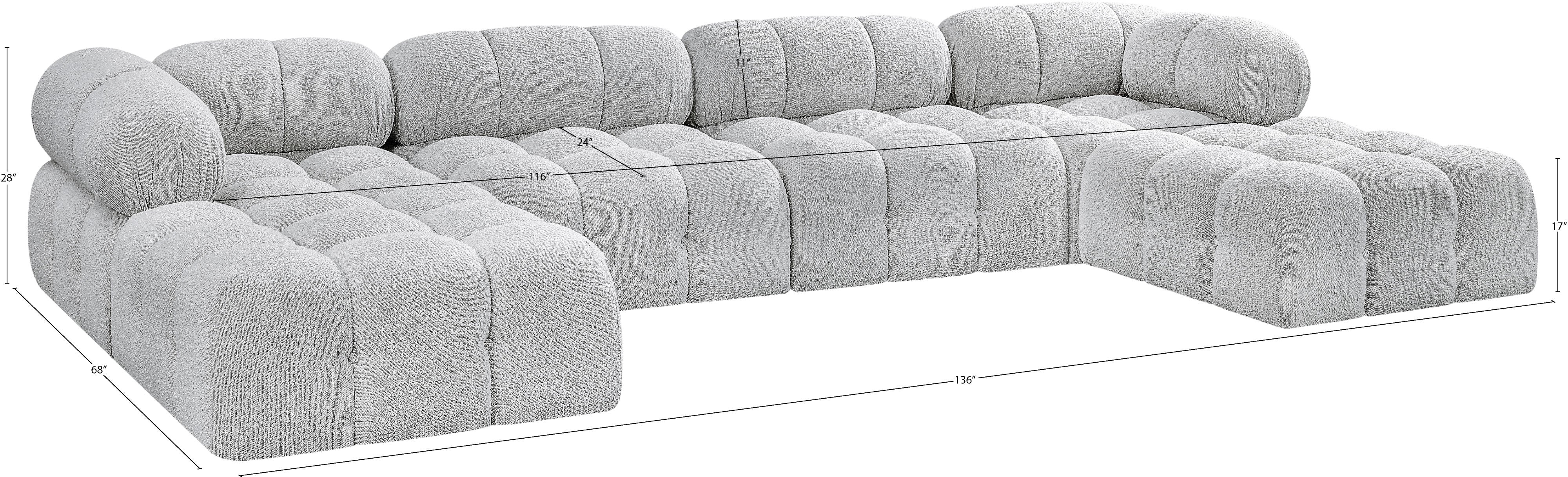 Canapé sectionnel Ames en tissu bouclé