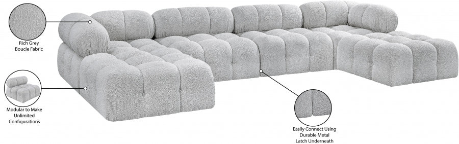 Canapé sectionnel Ames en tissu bouclé