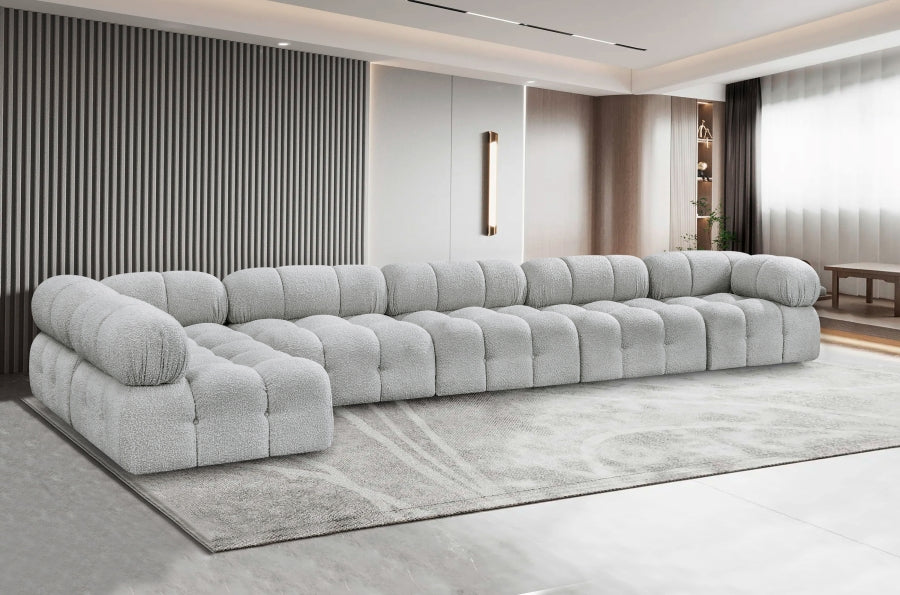 Canapé sectionnel Ames en tissu bouclé