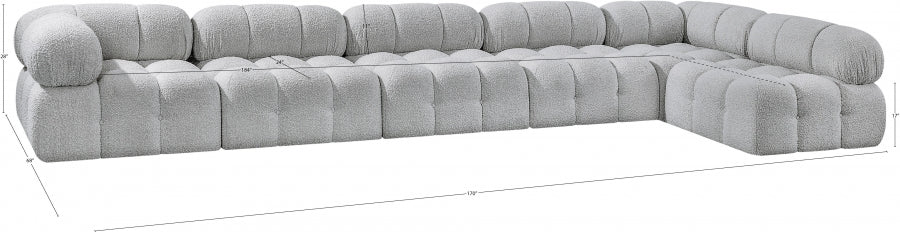 Canapé sectionnel Ames en tissu bouclé