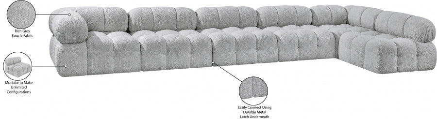 Canapé sectionnel Ames en tissu bouclé