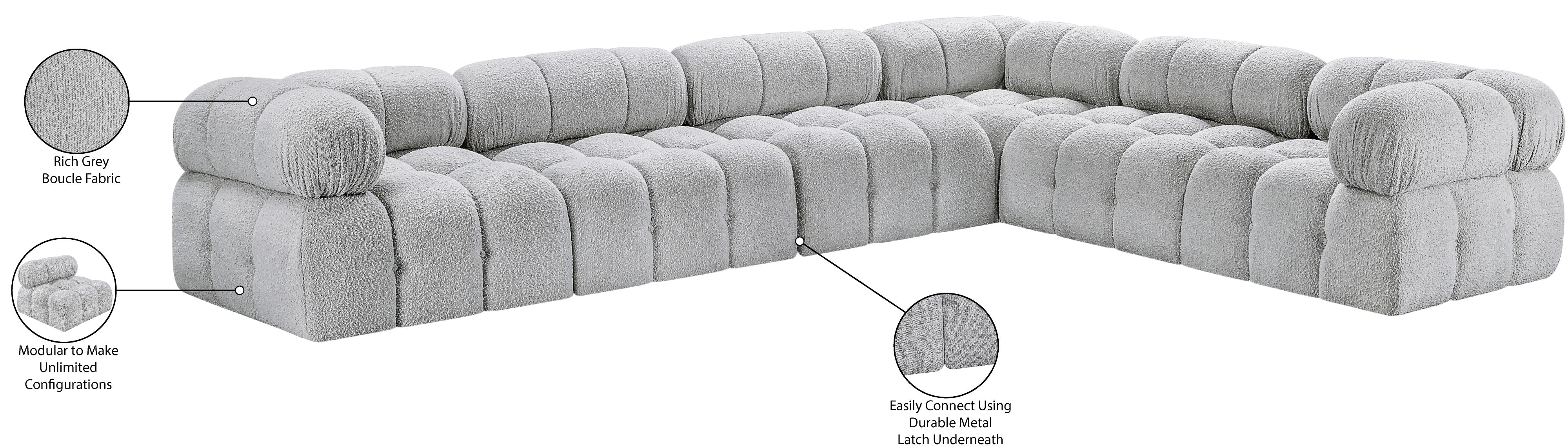 Canapé sectionnel Ames en tissu bouclé