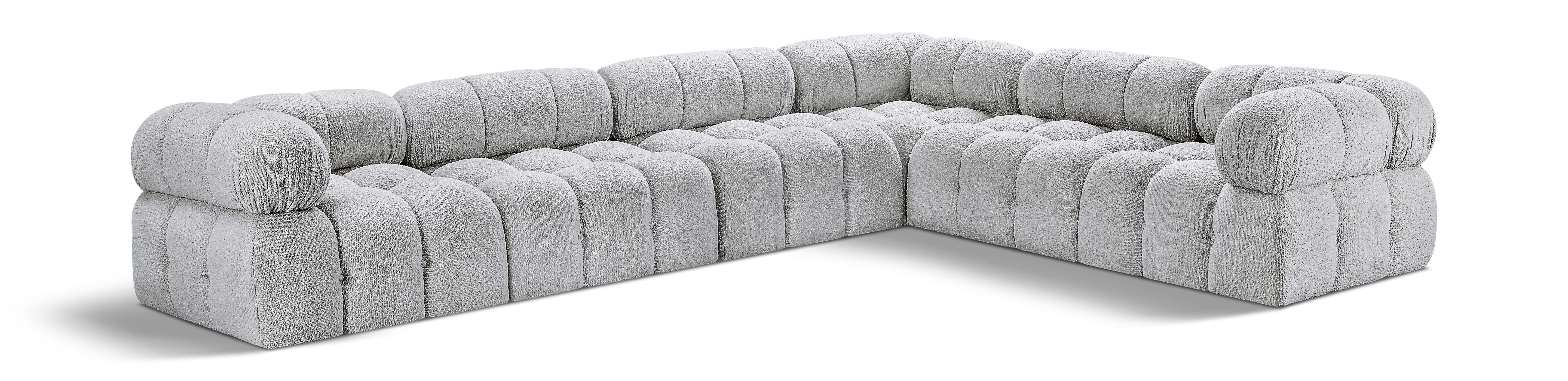 Canapé sectionnel Ames en tissu bouclé