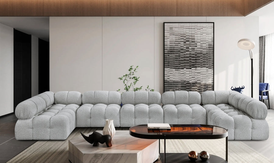 Canapé sectionnel Ames en tissu bouclé