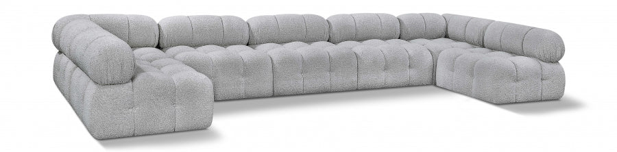 Canapé sectionnel Ames en tissu bouclé