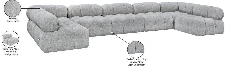 Canapé sectionnel Ames en tissu bouclé