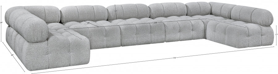 Canapé sectionnel Ames en tissu bouclé