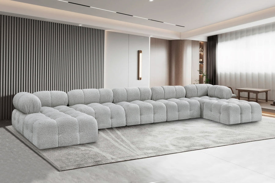 Canapé sectionnel Ames en tissu bouclé