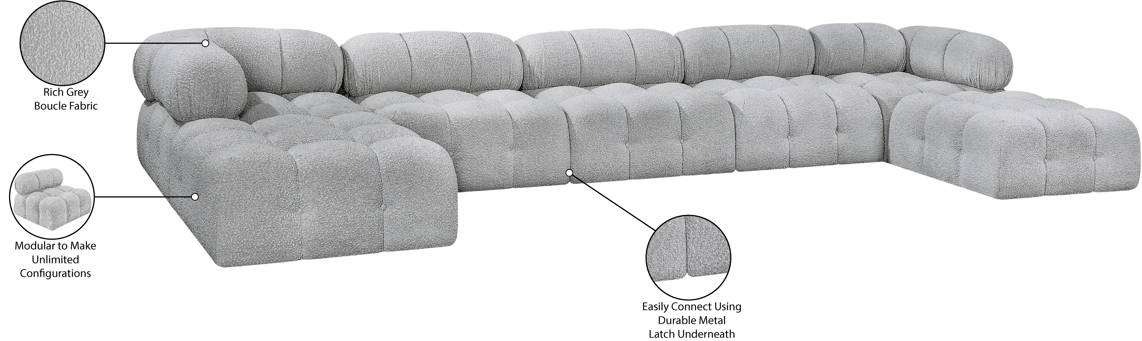Canapé sectionnel Ames en tissu bouclé