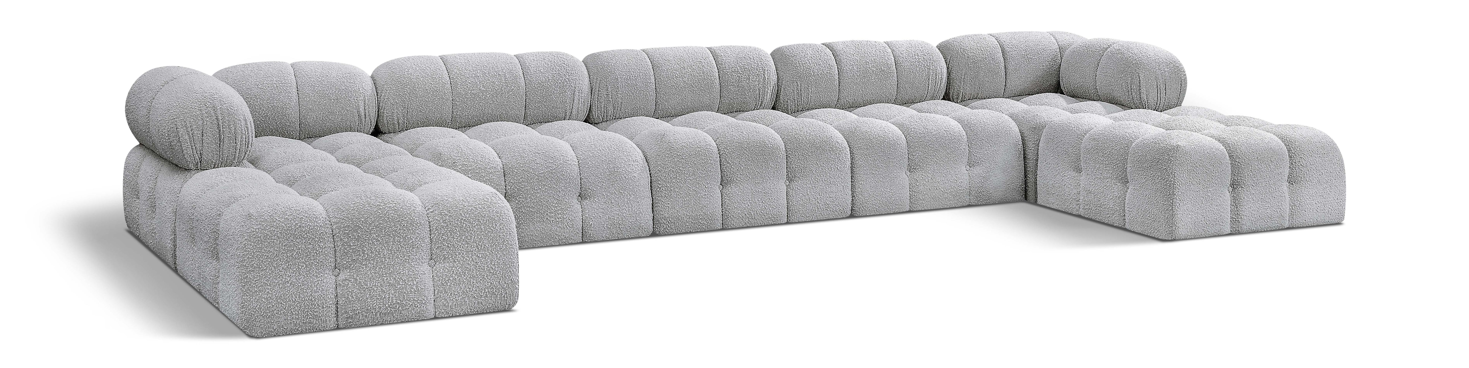 Canapé sectionnel Ames en tissu bouclé
