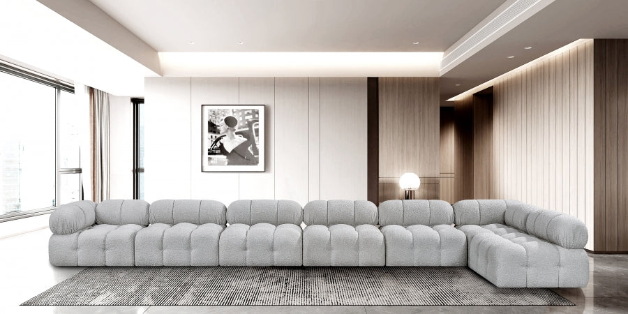 Canapé sectionnel Ames en tissu bouclé
