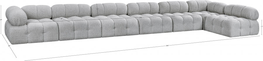 Canapé sectionnel Ames en tissu bouclé