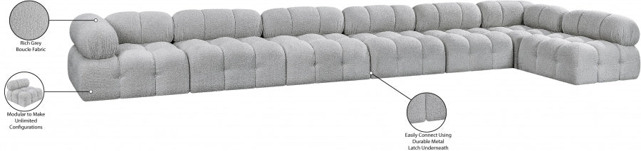 Canapé sectionnel Ames en tissu bouclé