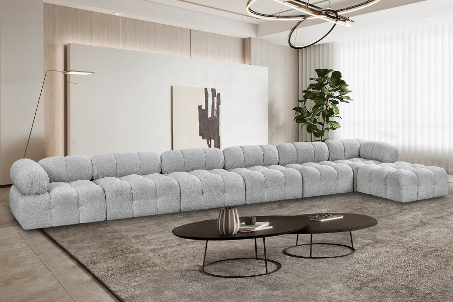 Canapé sectionnel Ames en tissu bouclé