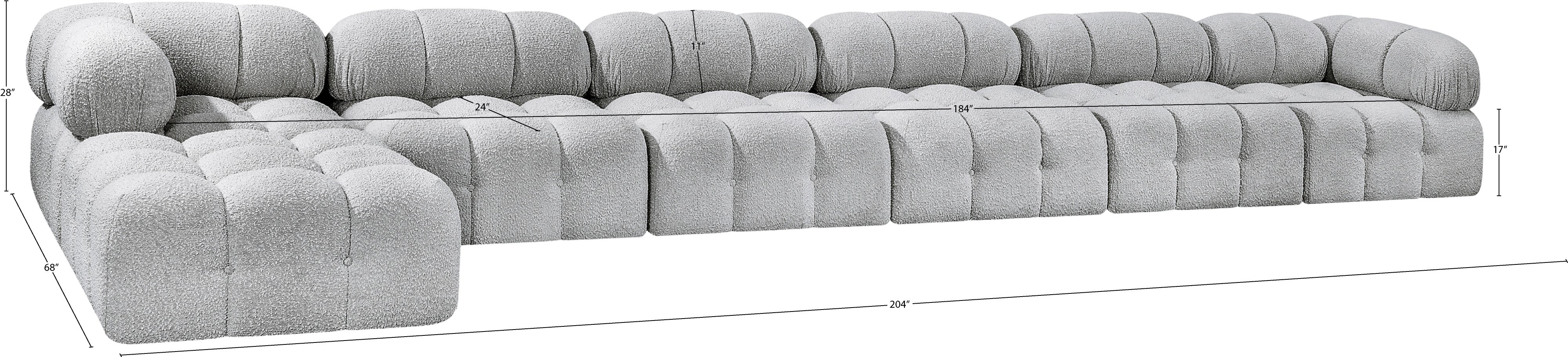 Canapé sectionnel Ames en tissu bouclé