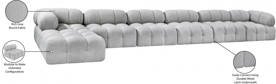 Canapé sectionnel Ames en tissu bouclé